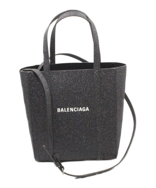 BALENCIAGA（バレンシアガ）BALENCIAGA (バレンシアガ) グリッター エブリデイトート ブラック グレー系の古着・服飾アイテム