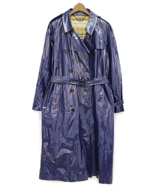 BURBERRY（バーバリー）BURBERRY  (バーバリー) エナメルトレンチコート ブルー サイズ:44の古着・服飾アイテム