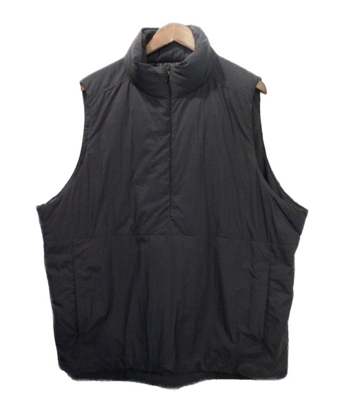 SO NAKAMEGURO（ソウ ナカメグロ）SO NAKAMEGURO (ソウ ナカメグロ) ORIGINAL HALF ZIP PADDING VEST ブラック サイズ:Lの古着・服飾アイテム