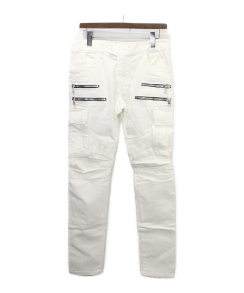 BALMAIN（バルマン）BALMAIN (バルマン) カーゴバイカーパンツ ホワイト サイズ:30の古着・服飾アイテム