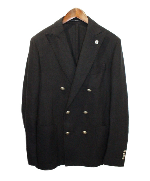 LARDINI（ラルディーニ）LARDINI (ラルディーニ) カシミヤダブルジャケット ブラック サイズ:48の古着・服飾アイテム