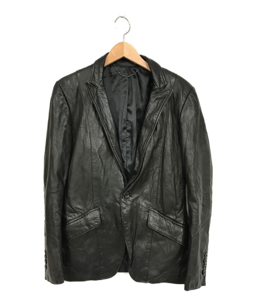 5351 pour les hommes（5351プールオム）5351 pour les hommes (5351プールオム) レザーテーラードジャケット ブラック サイズ:SIZE 2の古着・服飾アイテム