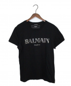 BALMAINバルマン）の古着「Metallic Logo T-shirt」｜ブラック