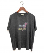 Saint Laurent Parisサンローランパリ）の古着「ライトニングボルトTシャツ」｜グレー