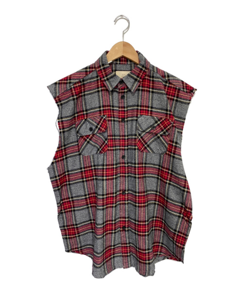 FOG（エフオージー）FOG (エフオージー) ノースリーブチェックシャツ グレー サイズ:S 未使用品の古着・服飾アイテム