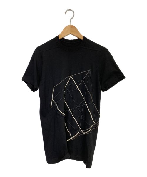 RICK OWENS（リックオウエンス）RICK OWENS (リックオウエンス) LEVEL エンブロイダリーTシャツ ブラック サイズ:XSの古着・服飾アイテム