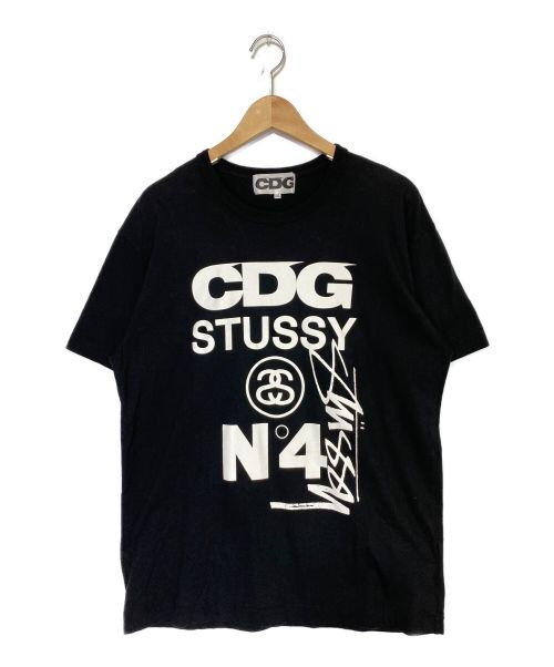 CDG（シーディージー）CDG × STUSSY (コムデギャルソン × ステューシー) crew neck t-shirt. ブラック サイズ:XXLの古着・服飾アイテム