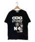 CDG × STUSSY（コムデギャルソン × ステューシー）の古着「crew neck t-shirt.」｜ブラック