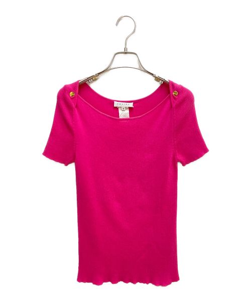 CELINE（セリーヌ）CELINE (セリーヌ) ニットTシャツ ショッキングピンク サイズ:Sの古着・服飾アイテム