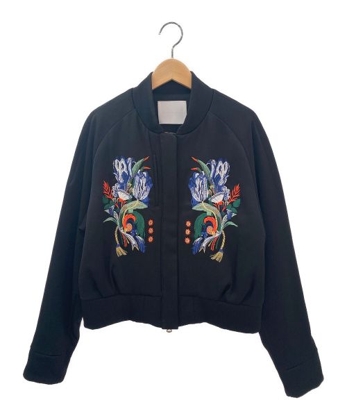 Mame Kurogouchi（マメクロゴウチ）Mame Kurogouchi (マメクロゴウチ) Decadent Motif Embroidery Blouson ブラック サイズ:2の古着・服飾アイテム