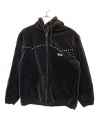 SUPREMEシュプリーム）の古着「21AW Studded Velvet Hooded Work Jacket」｜ブラック