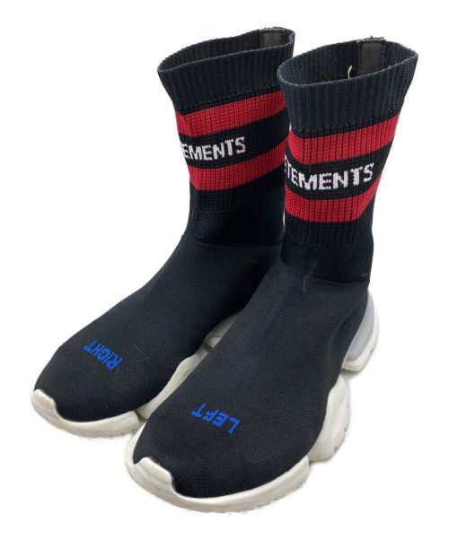 VETEMENTS（ヴェトモン）VETEMENTS (ヴェトモン) Sock Pump Stretch Knit Sneakers ブラック サイズ:26.5cm （8 1/2）の古着・服飾アイテム