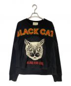 GUCCIグッチ）の古着「Black Cat Sweatshirt」｜ブラック