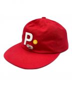 PEACEMINUSONEピースマイナスワン）の古着「PMO BALL CAP #1 "Red"」｜レッド
