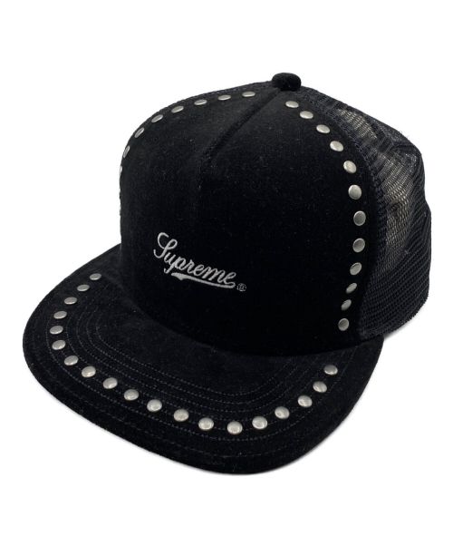 SUPREME（シュプリーム）SUPREME (シュプリーム) Studded Velvet Mesh Back 5-Panel cap ブラック サイズ:-の古着・服飾アイテム