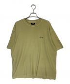 stussy（）の古着「Pigment Dyed Inside Out Crew」｜カーキ