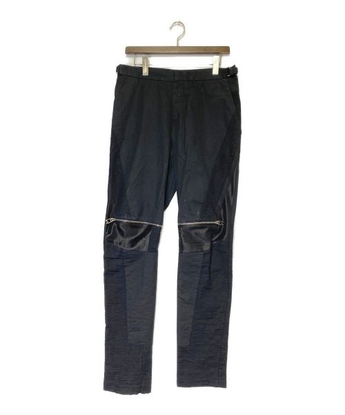 BALENCIAGA（バレンシアガ）BALENCIAGA (バレンシアガ) Biker Knee Zip Detail Multi Fabric Pants ブラック サイズ:46の古着・服飾アイテム