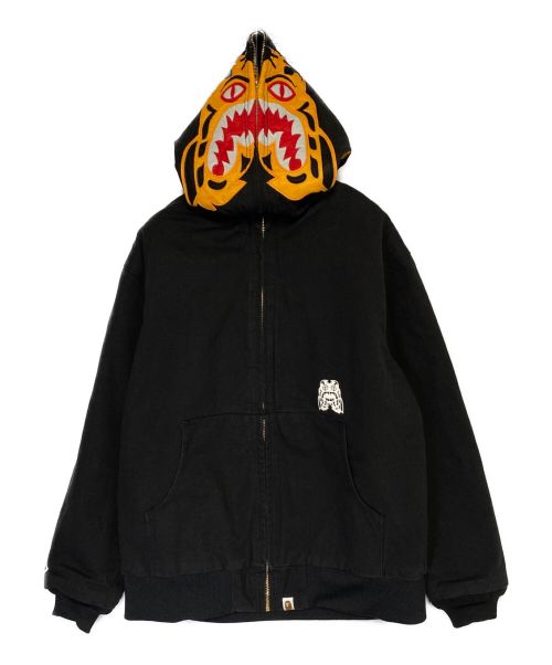A BATHING APE（アベイシングエイプ）A BATHING APE (アベイシングエイプ) BAPE Tiger Work Hoodie Jacket ブラック サイズ:XLの古着・服飾アイテム