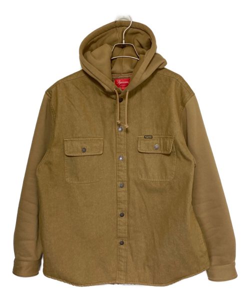 SUPREME（シュプリーム）SUPREME (シュプリーム) Fleece Hooded Denim Shirt ブラウン サイズ:Lの古着・服飾アイテム