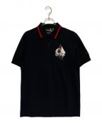 RAF SIMONS×FRED PERRYラフシモンズ×フレッドペリー）の古着「CHEST PATCH TIPPED POLO SHIRT」｜ブラック