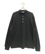 UNIVERSAL PRODUCTS.ユニバーサルプロダクツ）の古着「PIQUET TERRY L/S POLO SHIRT」｜ブラック