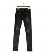 AMIRIアミリ）の古着「MX1 Leather Patch jean」｜ブラック