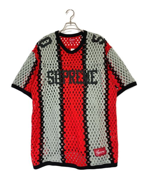 SUPREME（シュプリーム）SUPREME (シュプリーム) Crochet Football Jersey レッド×グレー サイズ:XL 未使用品の古着・服飾アイテム