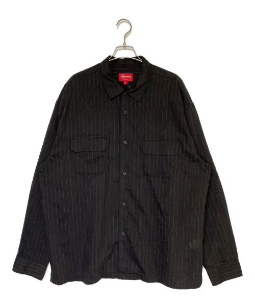 SUPREME（シュプリーム）SUPREME (シュプリーム) Pinstripe Linen Shirt ブラック サイズ:XL 未使用品の古着・服飾アイテム