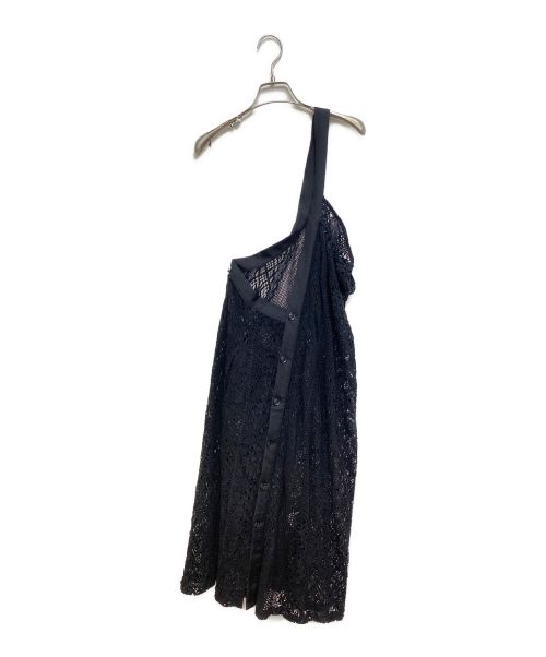 Y's（ワイズ）Y's (ワイズ) 22SS PATCHED TORCHON LACE SINGLE STRAP DRESS（パッチドトーションレースシングルストラップドレス） ブラック サイズ:1の古着・服飾アイテム