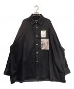 RAF SIMONSラフシモンズ）の古着「BIG FIT DENIM SHIRT with TWO PATCHES」｜ブラック