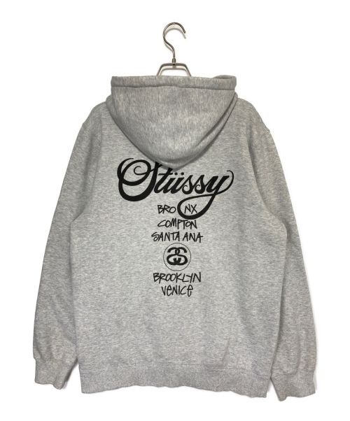 stussy（ステューシー）stussy (ステューシー) ジップパーカー ライトグレー サイズ:Lの古着・服飾アイテム