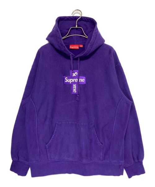 SUPREME（シュプリーム）Supreme (シュプリーム) Cross Box Logo Hooded Sweatshirt パープル サイズ:Lの古着・服飾アイテム