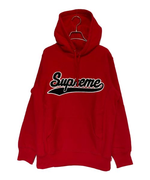 SUPREME（シュプリーム）SUPREME (シュプリーム) Chenille Script Hooded Sweatshirt レッド サイズ:SIZE Mの古着・服飾アイテム