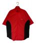 BALENCIAGA（バレンシアガ）の古着「ジップアップロゴ半袖シャツ」｜レッド