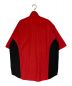 BALENCIAGA (バレンシアガ) ジップアップロゴ半袖シャツ レッド サイズ:44：47800円