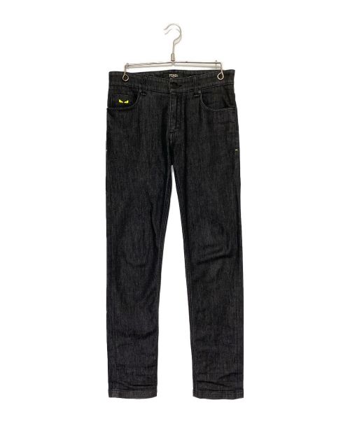 FENDI（フェンディ）FENDI (フェンディ) Monster Eye Black Slim Fit Jeans ブラック サイズ:30の古着・服飾アイテム