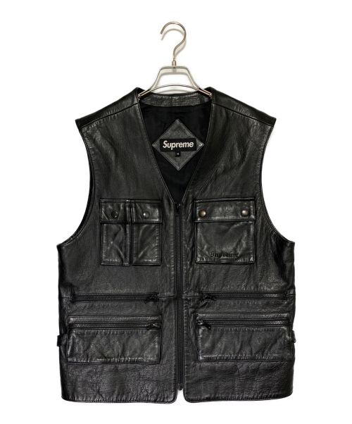 SUPREME（シュプリーム）SUPREME (シュプリーム) Leather Utility Vest ブラック サイズ:Mの古着・服飾アイテム
