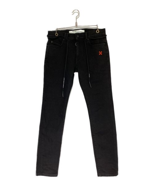 OFFWHITE（オフホワイト）OFFWHITE (オフホワイト) Diag Logo Skinny Jeans ブラック サイズ:30の古着・服飾アイテム
