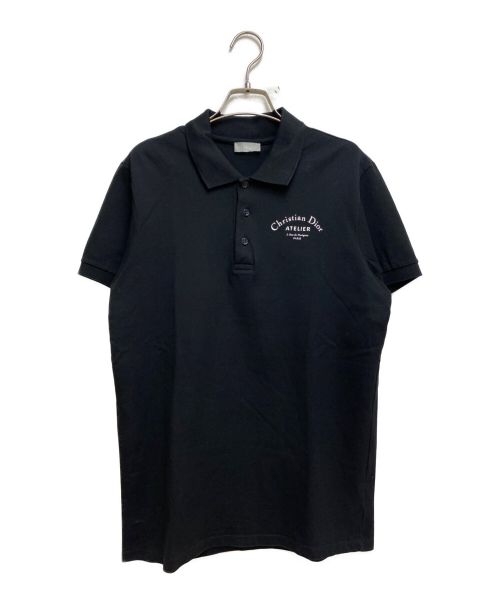 DIOR HOMME（ディオール オム）DIOR HOMME (ディオール オム) アトリエプリントポロシャツ （Atelier Print Polo Shirt) ブラック サイズ:Lの古着・服飾アイテム