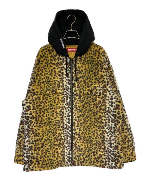 SUPREME（シュプリーム）Supreme (シュプリーム) fleece zip up hooded shirt イエロー×ブラック サイズ:SIZE Lの古着・服飾アイテム