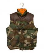 Rocky Mountain FeatherBed×Hysteric Glamourロッキーマウンテンフェザーベッド×ヒステリックグラマー）の古着「WOODLAND FRAM CAMO柄DOWN VEST」｜カモ