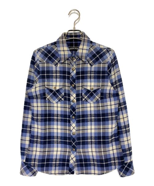 CHROME HEARTS（クロムハーツ）CHROME HEARTS (クロムハーツ) チェックシャツ ブルー サイズ:XSの古着・服飾アイテム