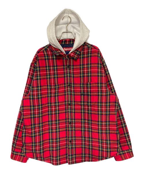 SUPREME（シュプリーム）SUPREME (シュプリーム) Tartan Flannel Hooded Shirt レッド サイズ:Lの古着・服飾アイテム