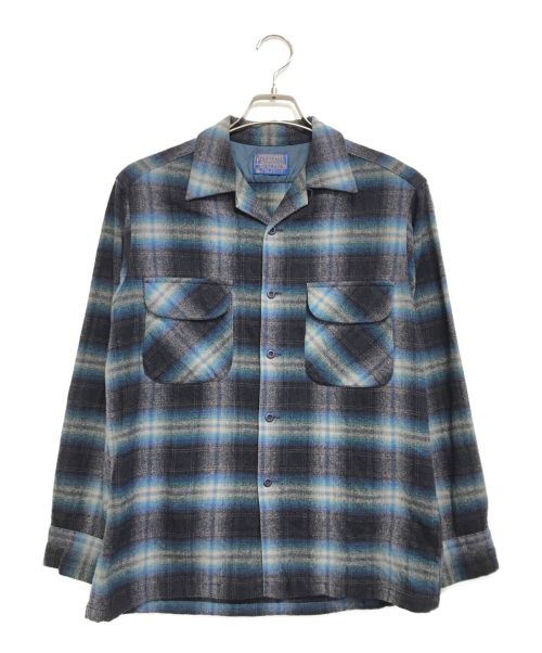 PENDLETON（ペンドルトン）PENDLETON (ペンドルトン) オープンカラーウールシャツ ネイビー サイズ:Mの古着・服飾アイテム