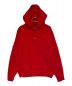SUPREME（シュプリーム）の古着「Micro Logo Hooded Sweatshirt」｜レッド