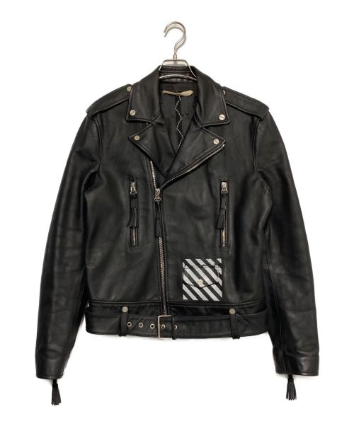 OFFWHITE（オフホワイト）OFFWHITE (オフホワイト) レザージャケット ブラック サイズ:Mの古着・服飾アイテム