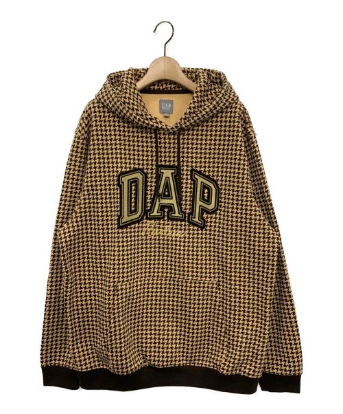 DAP GAP（ダップギャップ）DAP GAP (ダップギャップ) ロゴパーカー ベージュ×ブラウン サイズ:Lの古着・服飾アイテム
