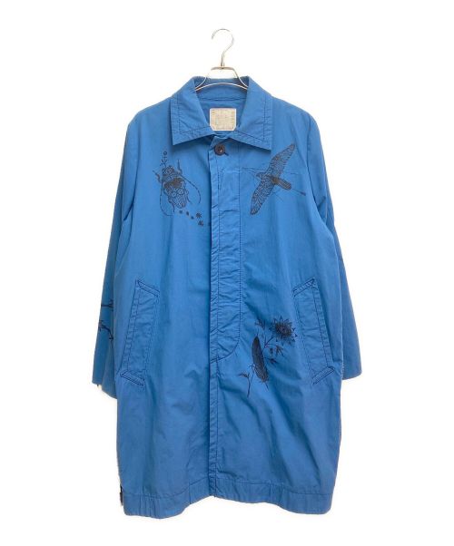 sacai（サカイ）sacai (サカイ) Dr.Woo (ドクターウー) 刺繍ジップデザインコート ブルー サイズ:2の古着・服飾アイテム