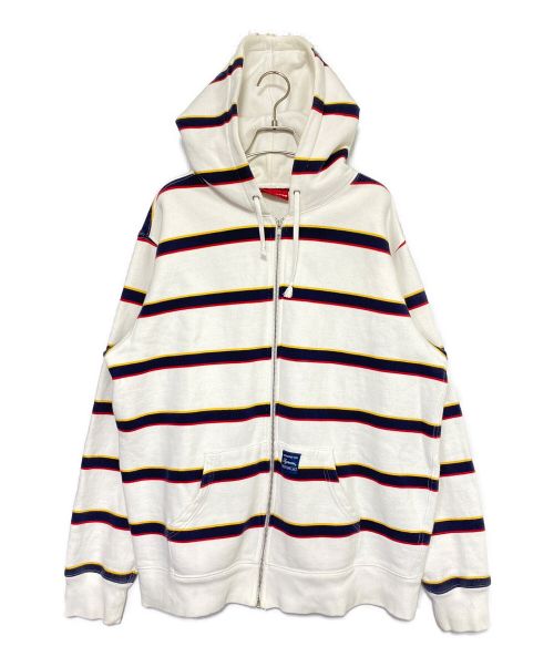 SUPREME（シュプリーム）SUPREME (シュプリーム) Striped Zip Up Hoodie ホワイト サイズ:XLの古着・服飾アイテム
