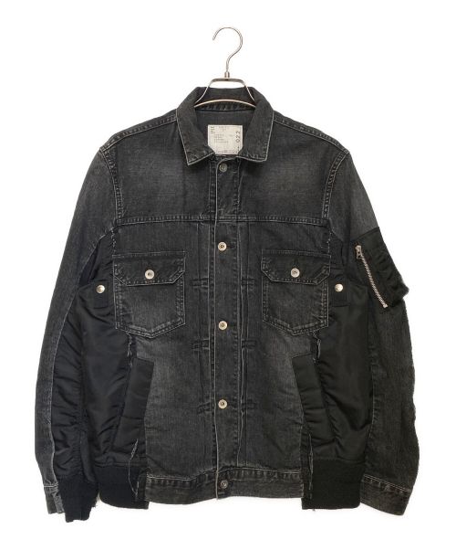 sacai（サカイ）sacai (サカイ) Denim x MA-1 Jacket(デニム×エムエーワンジャケット) ブラック サイズ:2の古着・服飾アイテム
